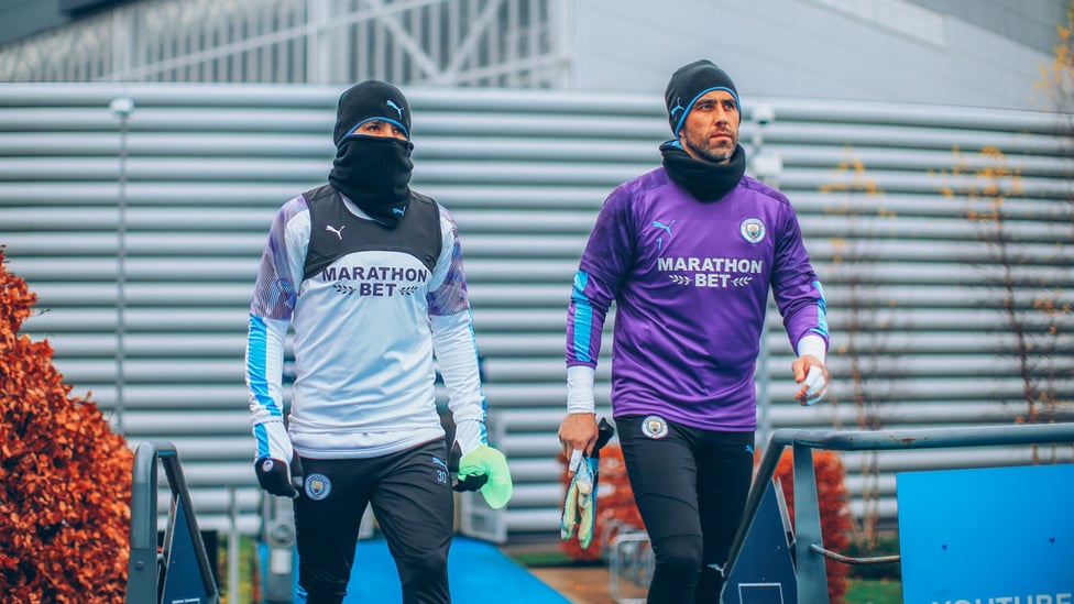 HIDE AND SEEK : That's Nicolas Otamendi under there if you were wondering!