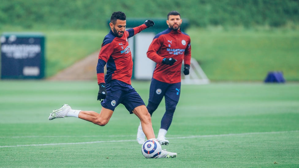 WING WIZARD  : Riyad Mahrez lines up an effort on goal.