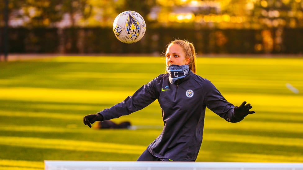 'KEEPING HER EYES ON THE BALL : Ellie Roebuck brings the ball down