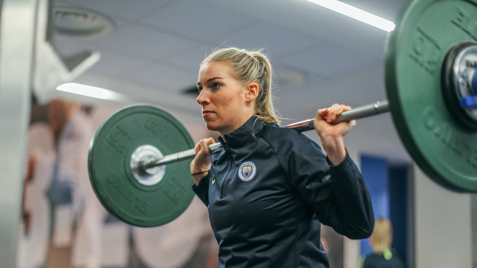 STRENGTH : Gemma Bonner prepares for the challenge ahead.