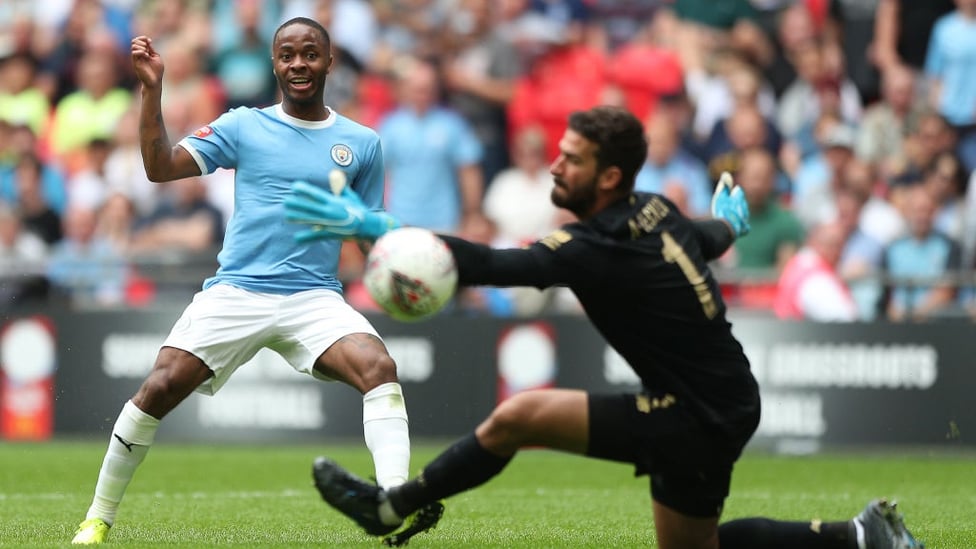 POST : Raheem Sterling goes close to doubling City's lead after the break.