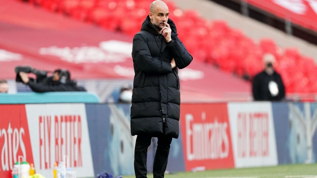 THE BOSS: Pep watches on.