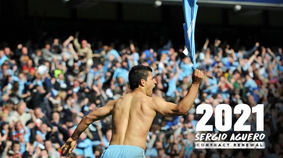 WHAT A MOMENT: Sergio twirls his shirt after scoring THAT goal against QPR in 2012