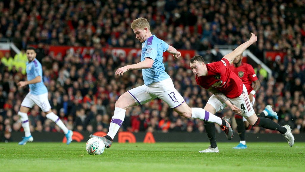 TAKING AIM: Kevin De Bruyne lines up a strike.