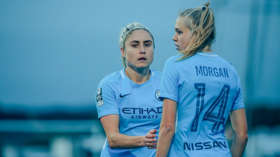 YOUTH AND EXPERIENCE : Esme Morgan is learning from the world's best, playing alongside Steph Houghton in the defensive backline