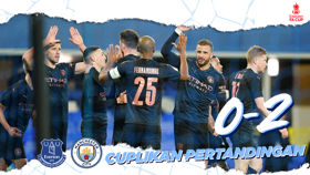 Everton 0-2 City: Cuplikan Pertandingan