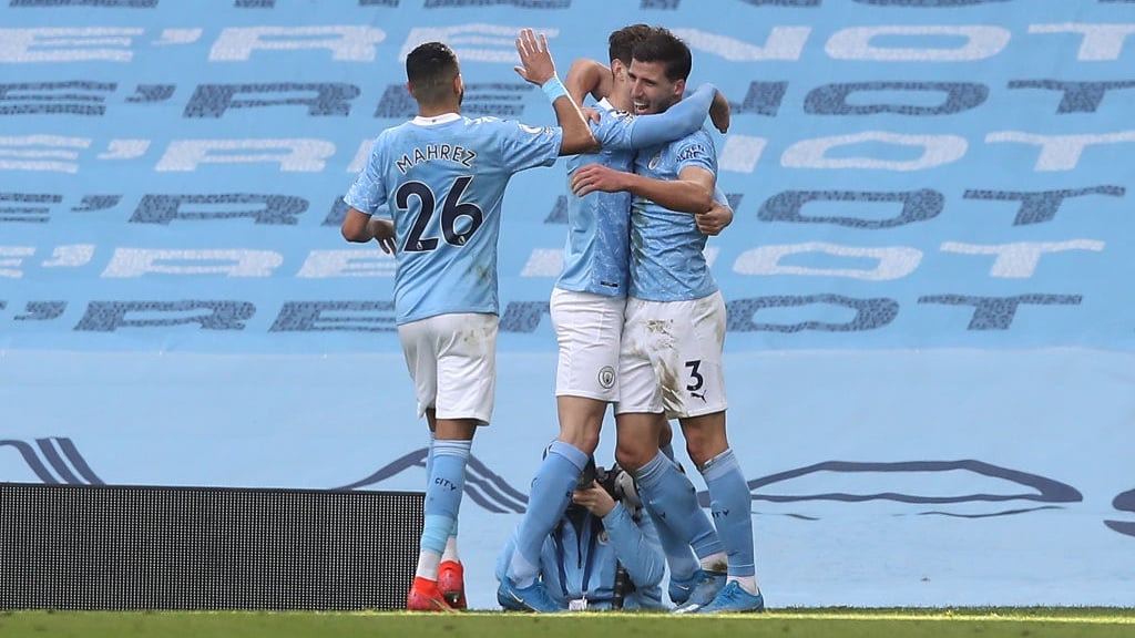 ALL SMILES: Dias clearly enjoyed his first goal for City!