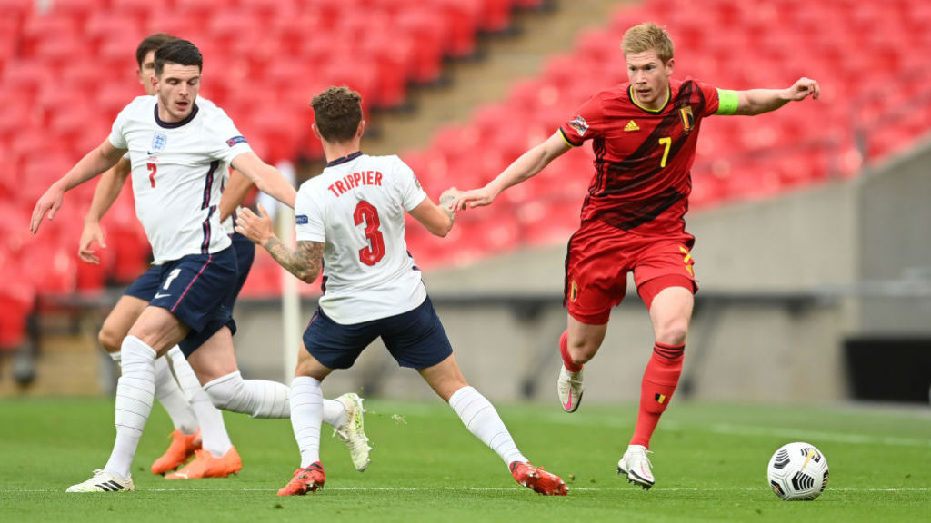 LEADING MAN: Belgium skipper Kevin De Bruyne in the thick of the action