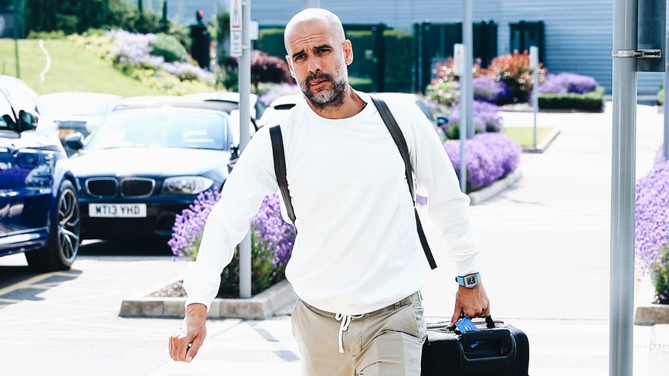 HERE'S THE BOSS : Pep returns to the office...