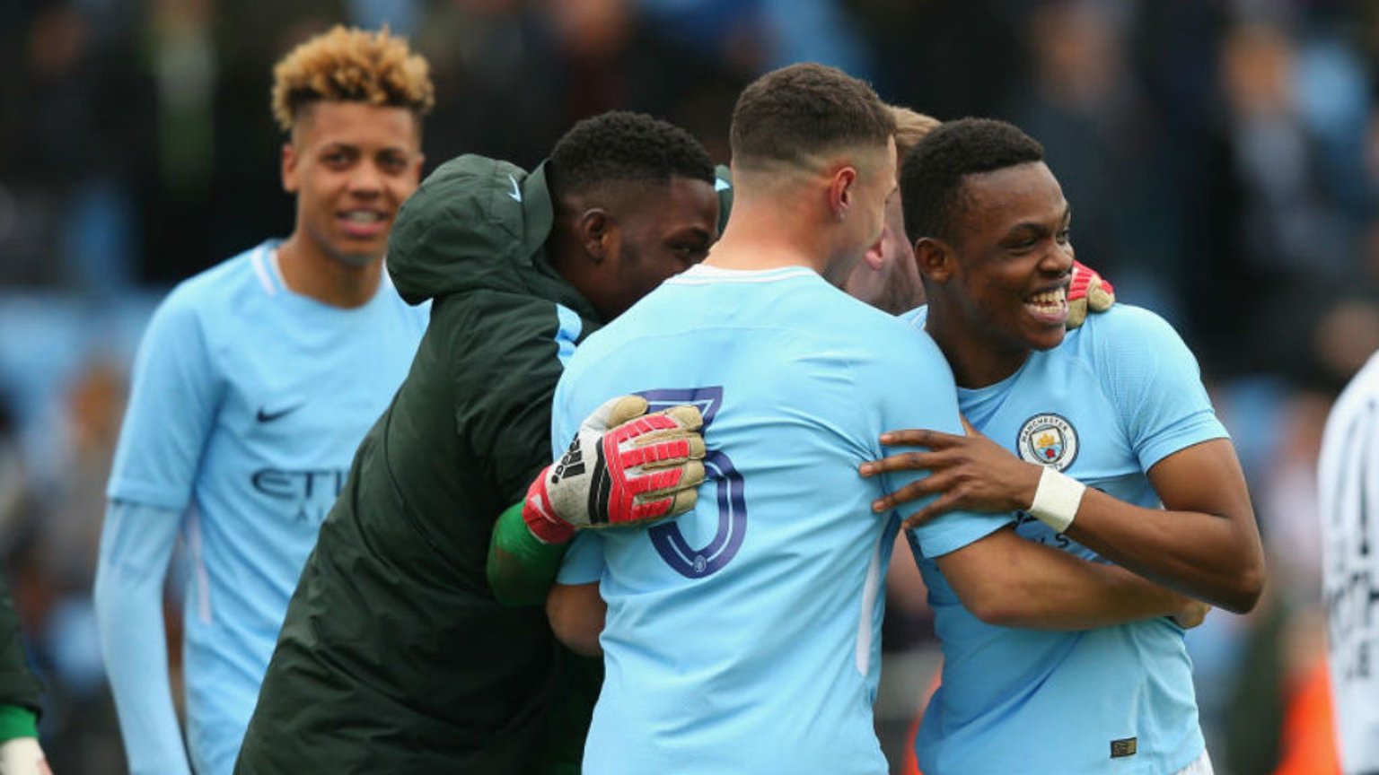 THREE CHEERS: Rabbi Matondo capped a fine performance by scoring a hat-trick for the City's EDS side at Swansea