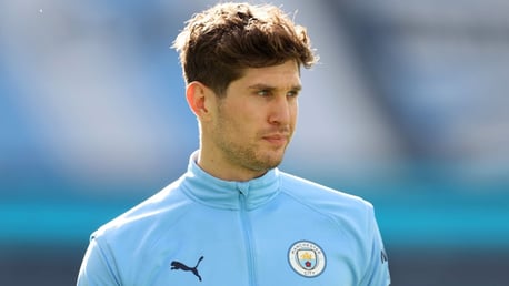 SET IN STONES: The centre-back has his game face on as kick-off looms.