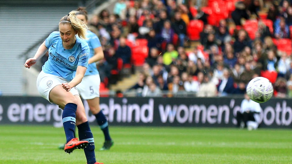 BLUE DREAMS : Lifelong City fan Keira Walsh opened the scoring from distance!