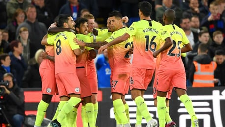 CELEBRATE: City returned to winning ways at Selhurst Park.