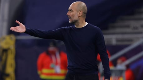 THE BOSS: Guardiola provides instructions from the touchline.