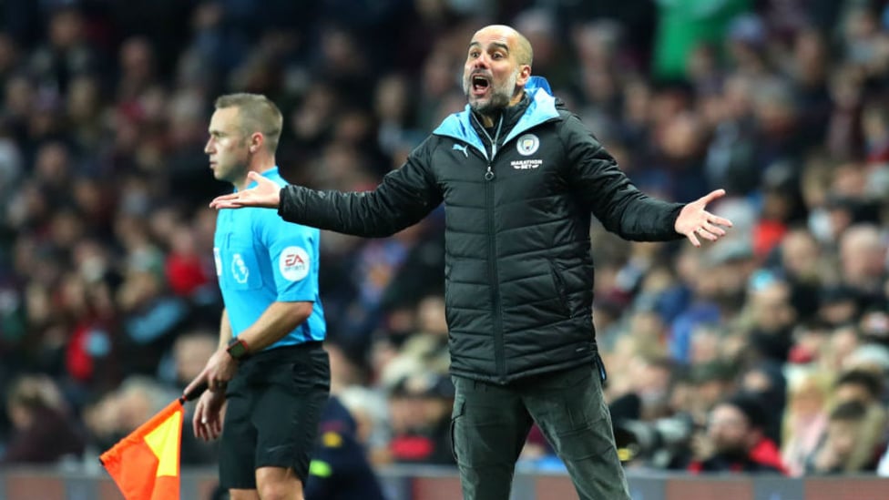 PEP TALK : The boss urges City on at Villa Park