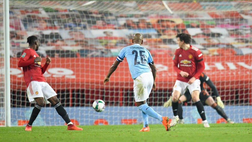 KNOCKOUT BLOW: Fernandinho angles home City's second