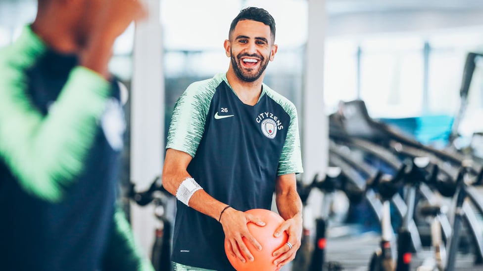 HAVING A BALL : An amused Riyad Mahrez