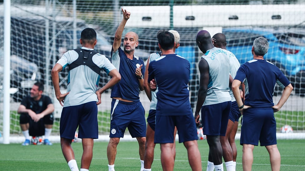 PEP TALK: The boss passes his knowledge onto the players