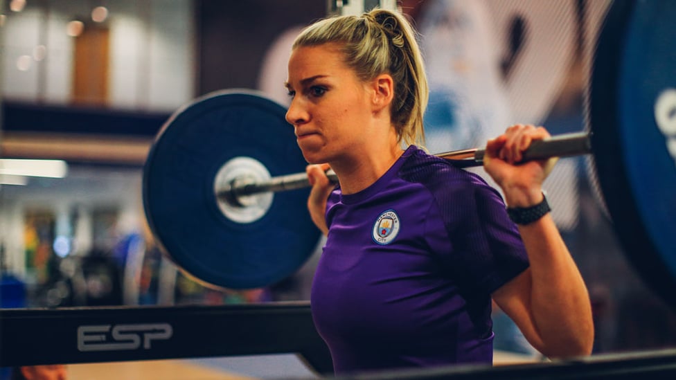 WORTH THE WEIGHT : Gemma Bonner puts in some vital strength work