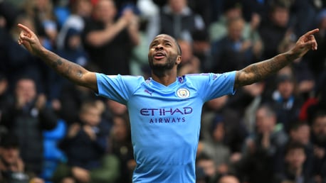 RAZ-MA-TAZ!: Raheem Sterling celebrates his 13th goal of the season