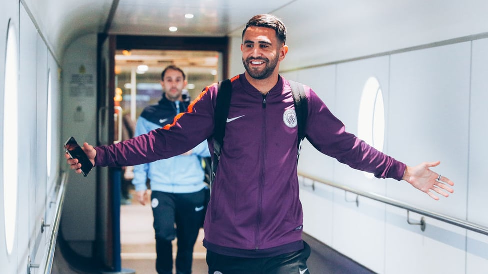 MAN OF THE MOMENT : A happy Riyad Mahrez, on the back of his first City goal at the Etihad Stadium