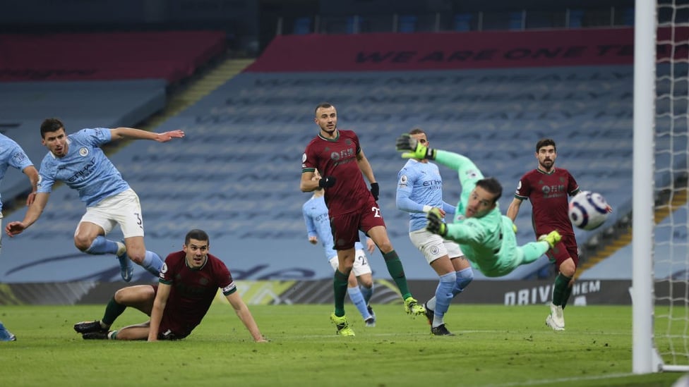 EQUALISER: Conor Coady heads home the visitors' leveler on the hour