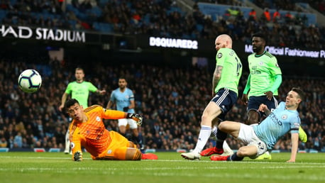 SO CLOSE: Phil Foden is denied by Cardiff keeper Neil Etheridge