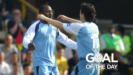 GOAL: Darius Vassell scores against the Hornets