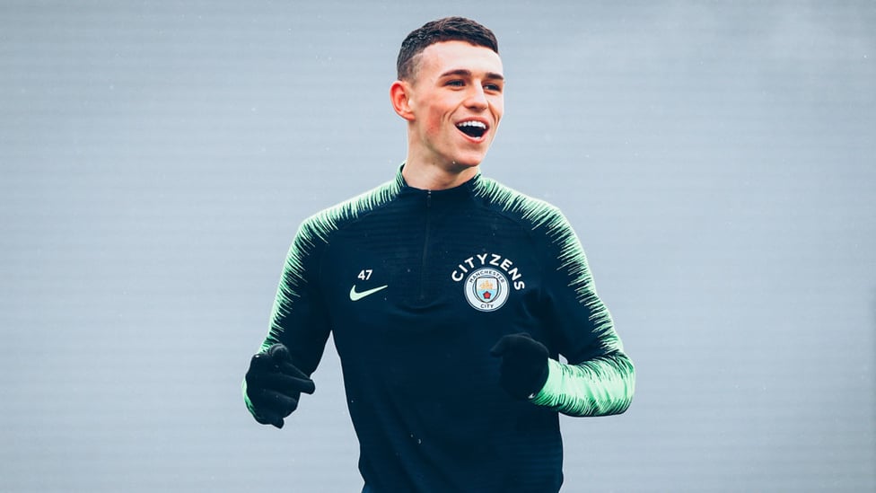 PHIL YOUR BOOTS : Phil Foden goes through his paces ahead of our Carabao Cup semi-final second leg trip to Burton