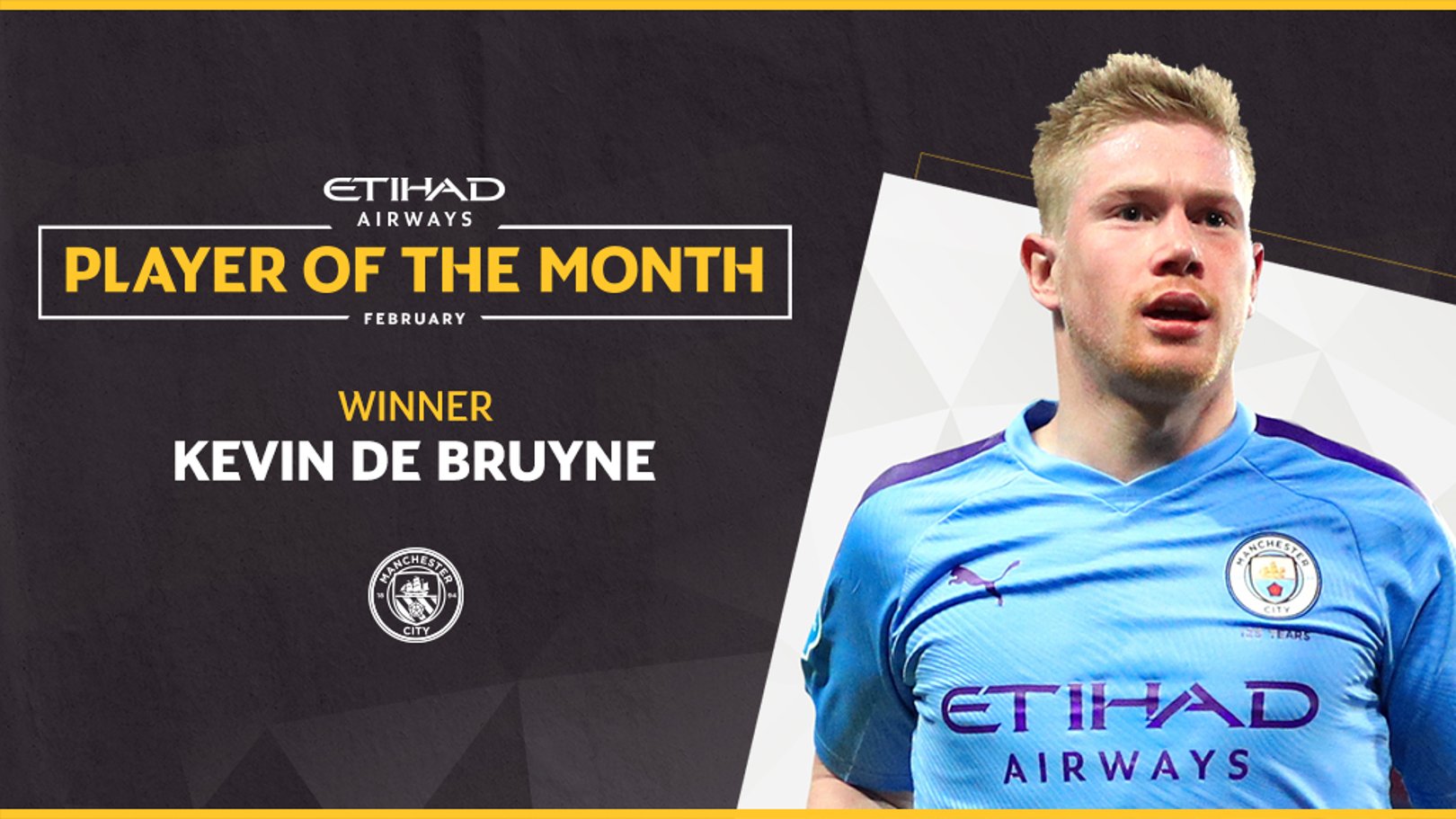 De Bruyne named Etihad Player of the Month! 