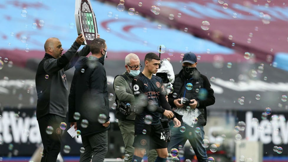 ALL CHANGE: Phil Foden comes on at the start of the second half