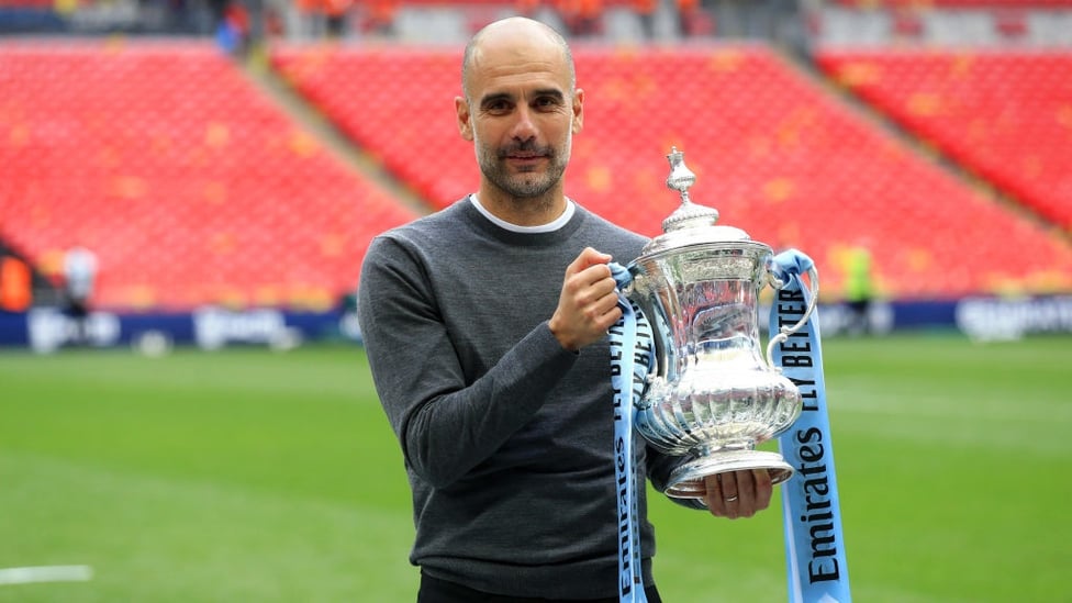 THE GAFFER : Pep with the FA Cup