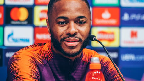 STERLING WORK: Raheem Sterling addresses the media, ahead of the game...