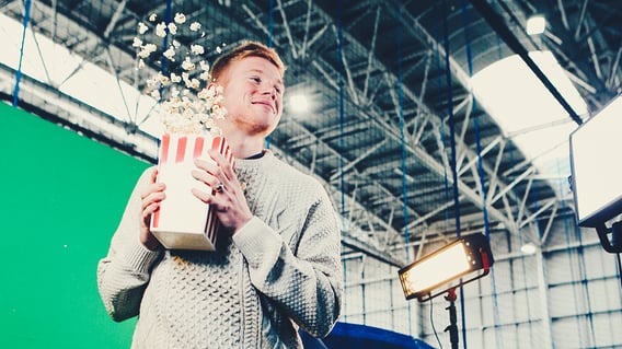 POP CORN ALL-ROUND: Midfielder has fun on set recreating Home Alone