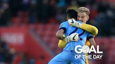 GAEL FORCE: Clichy celebrates a stunning goal with Joe Hart