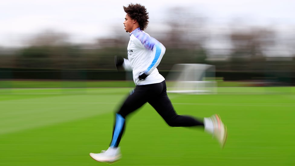 CENTRE OF ATTENTION : Leroy Sane captured during his latest fitness and recovery session