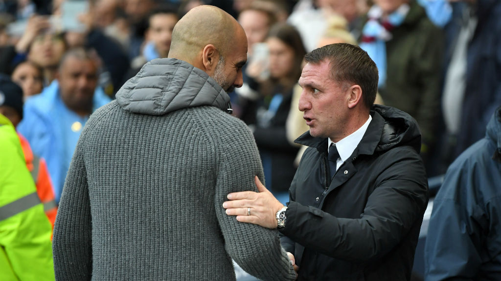 THE GAFFERS : Pep Guardiola and Brendan Rodgers.