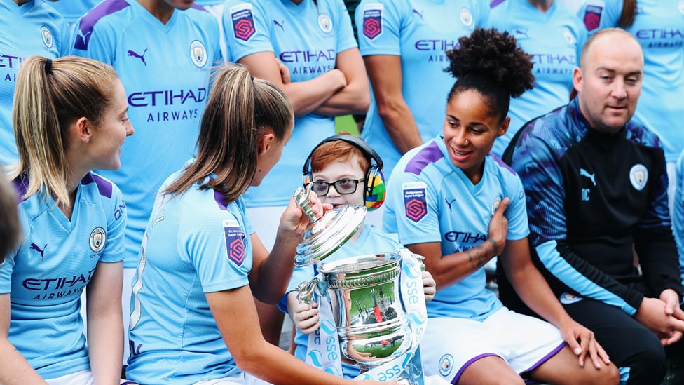 CUP JOY : Jacob had the chance to lift the FA Cup!