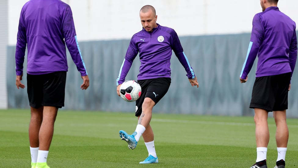 EYES ON THE BALL : Angelino warms up at the CFA.