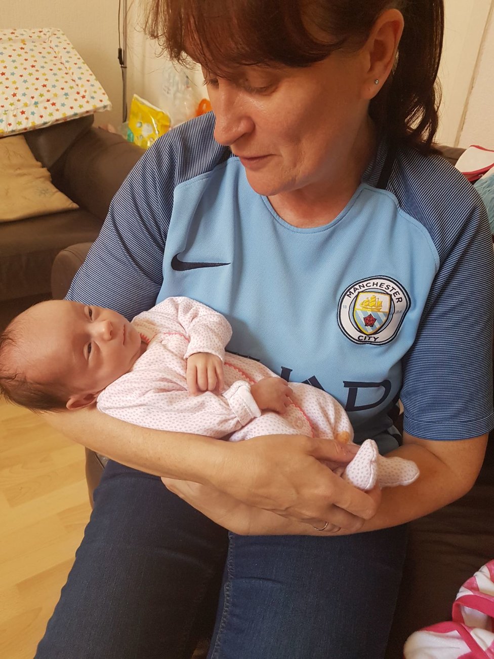 JULIE CADWALLADER : "I would like to nominate my sister Julie Cadwallader. She is a Seasonticket holder and works at Eastlands ASDA on the tills. She is also looks after her grandaughter Madison on her days off. I think she deserves recognition as do all the supermarket workers."