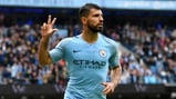 ACTION STATIONS: Sergio Aguero trained ahead of Manchester City's Champions League Group F opener against Lyon