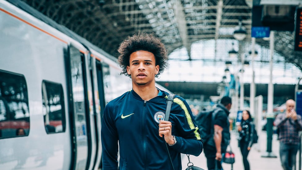 LONDON CALLING : Leroy Sane gets ready for the journey.