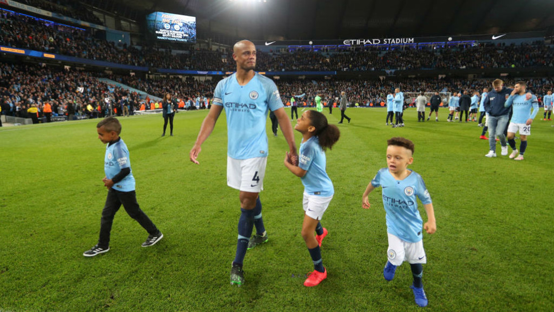 CITY: The players stayed behind after Monday's win over Leicester to say thank you to the fans