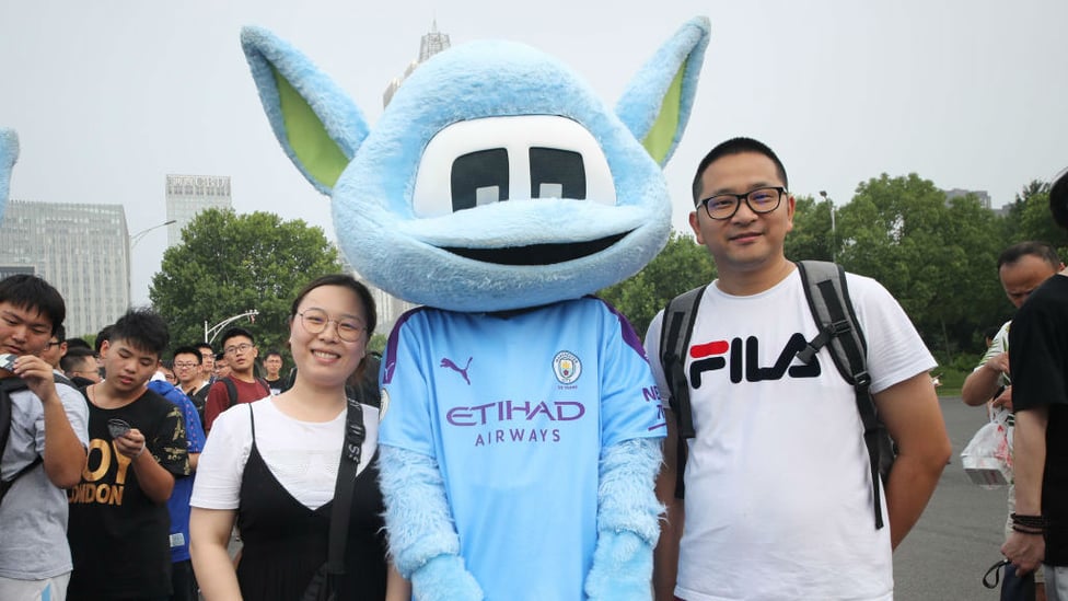 ALL SMILES : Moonchester proved a big hit outside the stadium