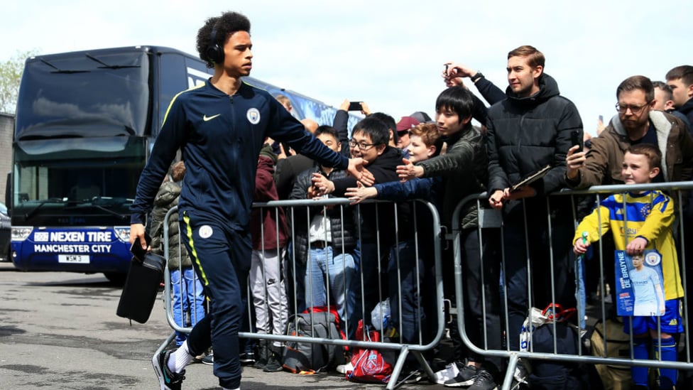 CHECKING IN : Leroy Sane returned to the starting line-up, replacing Fernandinho, in Pep Guardiola's only change to the side that started against Manchester United.