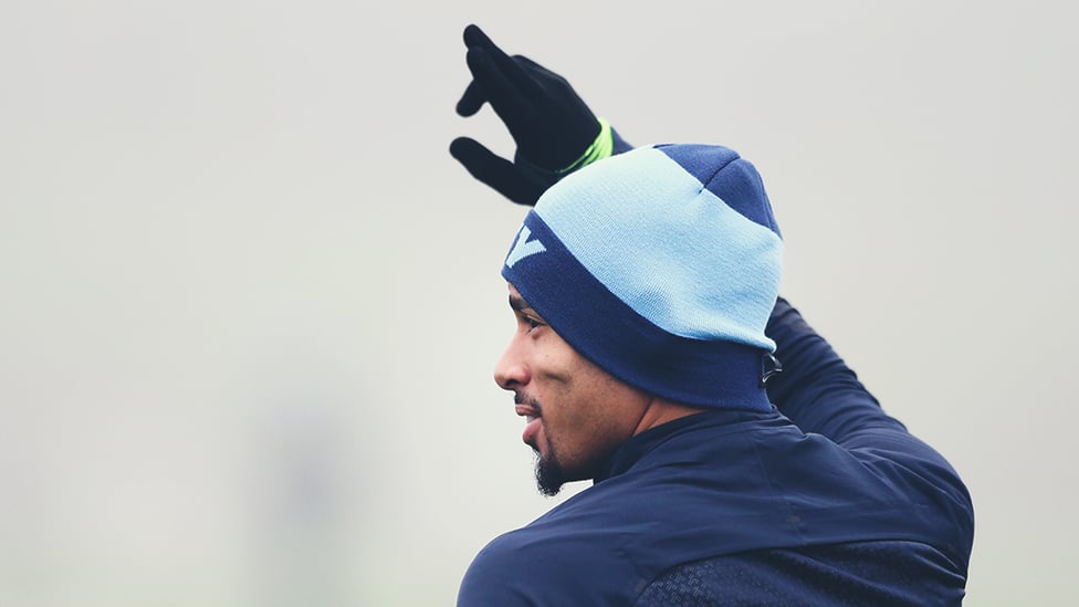 HATS THE WAY TO DO IT : Gabriel Jesus was in buoyant mood after his four-goal haul against Burton