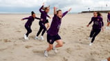 BEACH LIFE: The Lionesses spent a day having fun in the sun