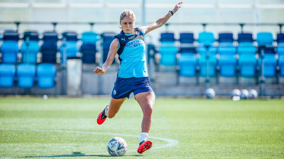 HOT SHOT: Skipper Steph Houghton lets fly during Friday's session