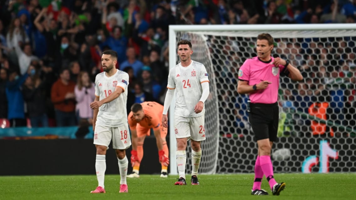 Penalty heartbreak for City trio as Spain bow out in Euro 2020 semis