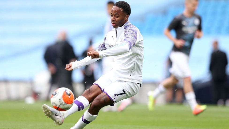 BEND IT LIKE RAZ : Sterling sharpens up as kick-off approaches.